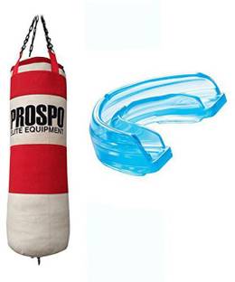 PROSPO unfilled Canvas Punching Bag with Thickest Mouth Guard Boxing Kit