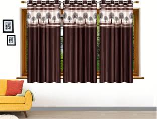 Stella Creations 152 cm (5 ft) Window Polyester Room Darkening Curtain (Pack Of 3)