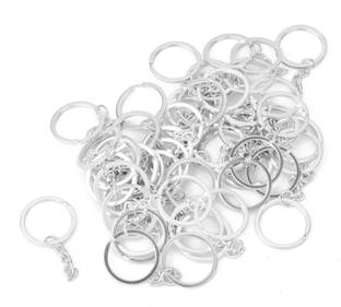 SHUANG YOU Silver Plated Alloy Split Keyring With Chains 25Mm - - 50 Pcs Carabiner