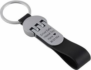 RAJ Drive Safe I Need You Here with Me Black Colored Keychain Key Chain