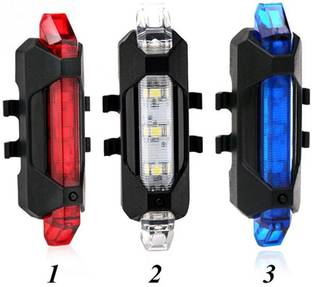 AlexVyan Combo 3 Pcs Bicycle Rear Break Led Light 5 LED USB Rechargeable LED Rear Break Light