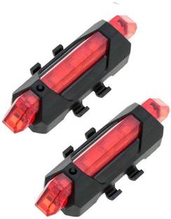 AlexVyan 2 Pcs Red Bicycle Rear Break Led Light 5 LED USB Rechargeable Tail Waterproof LED Rear Break Light
