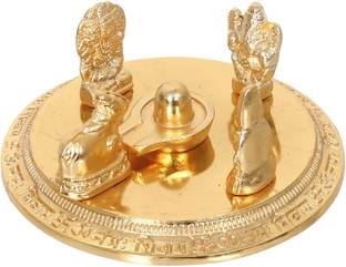 WEBELKART Gold Plated Small Shivling /Shiv Parivar, Shivling for Pooja Decorative Showpiece  -  3.5 cm