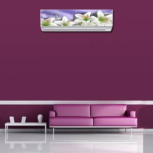 RANGOLI 90 cm Air Conditioner Lilium Flower Sticker 106 Self Adhesive Sticker