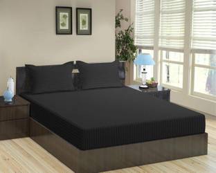 Home Elite 210 TC Cotton King Striped Flat Bedsheet