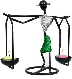 D&V ENGINEERING Unique Lady Design Decorative Tea Light Candle Holder, candle stand holder Iron Tealight Holder
