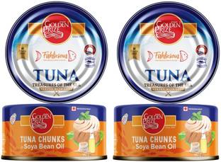 Golden Prize Tuna Chunk In Soyabean Oil 185 Gms Each - Pack of 2 Units Sea Foods
