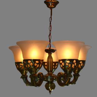Prop It Up European Style Led 18" Contemporary 5-Light Large Chandelier + Alabaster Glass Shades, Adjustable Chain, Brushed Antique Brass/Bronze Finish Chandelier Ceiling Lamp
