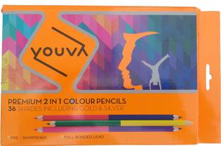 NAVNEET Youva Colour Pencil (2 in 1) Hexagonal Shaped Color Pencils