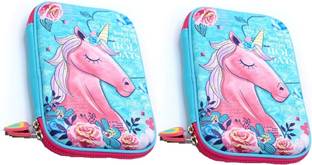 Definite Unicorn Designer Pencil Box For Kids Zipper Pouch HardTop Multi Purpose Case For Gifting Unicorn Art EVA Pencil Boxes