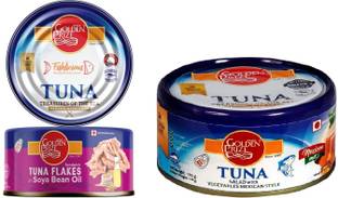 Golden Prize Tuna Sandwich Flakes in Soyabean Oil and Tuna Salad with Vegetables Slices