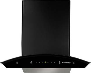 Eurodomo Hood Indigo PRO HC SC FL BK 60 Auto Clean Wall Mounted BLACK GLASS + BLACK POWDER COATED 1200...