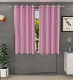 Panipat Textile Hub 152.4 cm (5 ft) Window Polyester Curtain (Pack Of 2)