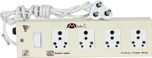 mute Power Strip Extension cord 15 / 16 Amp 4 Socket & I ISI Master Switch 3 Core 2.2 Meters Copper Lead16 Amp Power Strip Extension Board 16 A Three Pin Socket