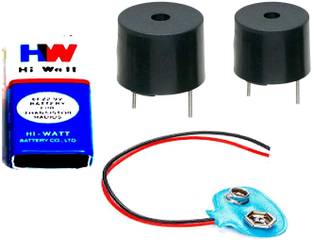 Creative Tech DIY 5V Buzzer With Hi-Wi 9V Battery & Connector, Combo Of 4 Electronic Components Electronic Hobby Kit