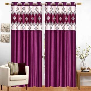 Stella Creations 214 cm (7 ft) Polyester Semi Transparent Door Curtain (Pack Of 2)