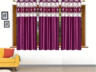Flipkart SmartBuy 152 cm (5 ft) Polyester Room Darkening Window Curtain (Pack Of 3)