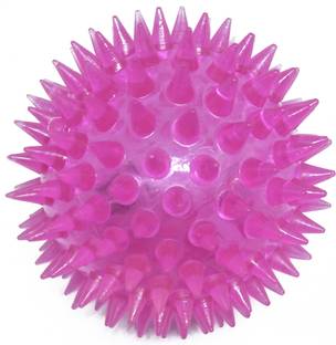 Black Apple LED Light-UP Spike Squeaky Ball With Free Collar Charm For Puppy-Small Rubber Squeaky Toy, Ball, Rubber Toy, Chew Toy For Dog