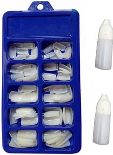 J & H 100 Nails & 2 Glue 3gm Each White