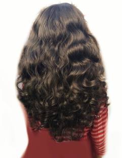 Alizz High quality Natural brown Curly half head wig for girls and women Hair Extension