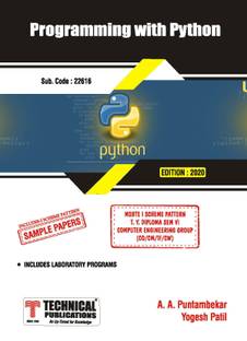Programming with Python for MSBTE I Scheme (VI - CO/CM/IF/CW - 22616)