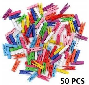MOREL CRAFTS WOODEN PHOTO PAPER CLIPS PACK 50 OF 1 INCH Wooden Cloth Clips