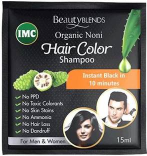 IMC ORGANIC NONI HAIR COLOR SHAMPOO , BLACK