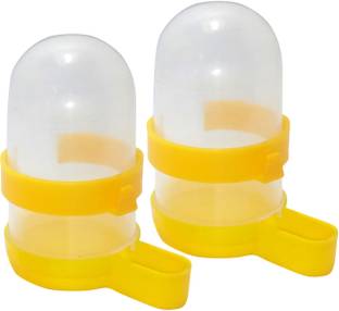 Sky Medium Size Bird's Plastic Cage Water and Food Feeder 200 ml (Size 12 cm) Balcony and Out Door Tree Bird Feeder (Pack of 2) round Plastic Pet Bowl & Bottle