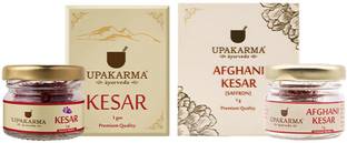 UPAKARMA Afghani and Kashmiri Kesar Combo with 1g Kesar Kashmiri Kesar & 1g Afghani Kesar