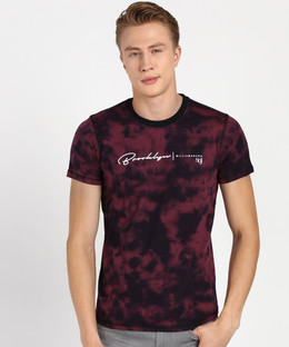DUKE Tie \u0026 Dye Men Round Neck Purple T 