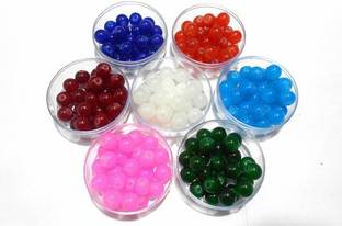 Royal Villa Colorful Glass Beads Combo in 7 Different Colors for Jewelry Making /Crafts-8mm-200 Beads ()