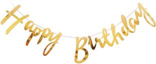 Party Propz golden happy birthday banner/birthday banner/50th birthday decoration Banner
