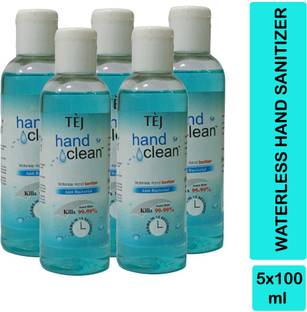 tej HAND CLEAN ( Waterless -100ml x 5 ) Hand Sanitizer Bottle