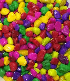 WAMUS 980 gram Multicolour Asymmetrical Painted Pebbles/Stones for Decoration/Aquarium Gravel Unplanted Substrate