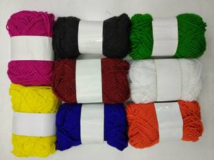 Sancheti Hand Knitting Art Craft Soft Fingering Crochet Hook Yarn, Needle Knitting Thread For Wool Ball Hand Knitting Art Craft Soft Fingering Crochet Hook Yarn, Needle Knitting Thread Dyed Multi Color Pack Of 8