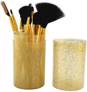 URBEN QUEEN Professional Series Makeup Brush Set With Storage Barrel - Shiny Golden