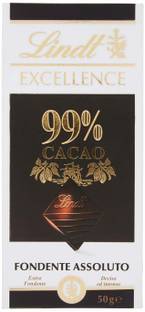 LINDT 99% Cocoa Dark Noir Absolu Chocolate - 50 Grams… Bars