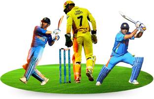 DivineDesigns 43 cm Dhoni on Field Sticker ( Size :- 66 x 43 cm ) Self Adhesive Sticker