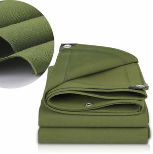 DLC ENTERPRICES Heavy Duty Canvas Tarp Tent - For 500 GSM Tarpaulin UV Resistant, Rustproof Grommets, Reinforced Edges & Multiporpuse Use Green (Size 12 ft x 9 ft)