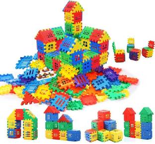 Chocozone 72pcs Blocks House Multi Color Building Blocks with Smooth Rounded Edges - Building Blocks for Kids- Blocks Game for 4 Years Old Girls & Boys