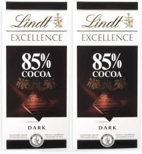 LINDT Excellence 85% Cocoa 100g Bar (Pack of 2) Bars (2 x 100 g) Bars
