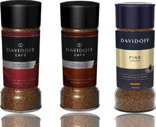 Davidoff Cafe Rich Aroma, Fine Aroma & Espresso 57 Instant Coffee, 3 Jars Bundle 3.5Oz/100G Each Instant Coffee