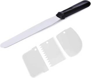 Kosh 3 different design cake scrappers, 1 Palette Knife Kitchen Tool Set