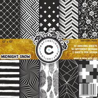Craftastique Midnight Snow Designer Paperpack 12 x 12 inches 250 gsm Craft paper