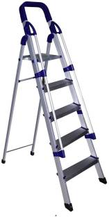 PARASNATH Railing Home Pro 5 Step Ladder Light Weight Blue Aluminium Ladder