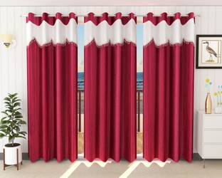 Stella Creations 214 cm (7 ft) Polyester Room Darkening Door Curtain (Pack Of 3)