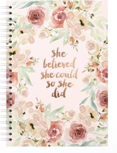 Lauret Blanc A5 Spiral Notebook Diary Unruled- 90 GSM, A5 Diary Unruled 150 Pages