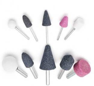 tool trust 10 Pcs Shank Abrasive Mounted Stone Grinding Wheel Head Rotary Tool D2656 Rotary Bit Set