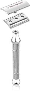 पिंक वुल्फ Double Edge Safety Razor, Open Comb (BLACK), Smooth Shave with Shaving Cream