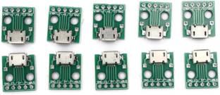 Electronic Spices PACK OF 10-5Pin Female Mini Micro USB to DIP Adapter Connector Module Board Panel PCB Type Parts for DIY Project Electronic Components Electronic Hobby Kit